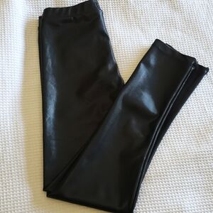 Zara Girls 11-12 Black Shiny Stretch Leggings Pants